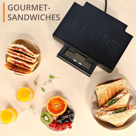 Krups Sandwichmaker für for 2 Sandwiches Sandwiches 850W Schwarz