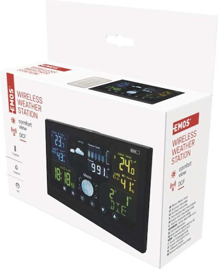 Emos EMS986 Ασύρματος Μετεωρολογικός Σταθμός Ψηφιακός Επίτοιχος Μαύρος