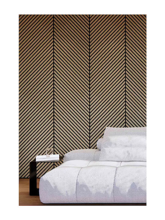Panouri Decorative 3D Din MDF Cu Filet Cu Adeziv Maro 265x60x2cm