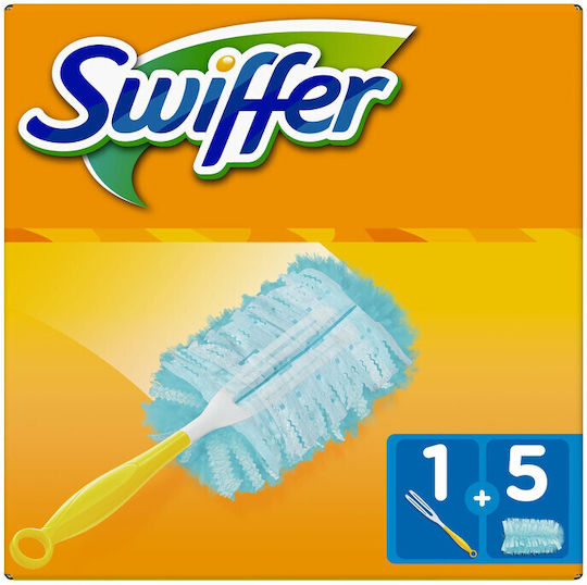 Swiffer Dusting Feather Duster with Handle and Spare Parts 5 Pieces