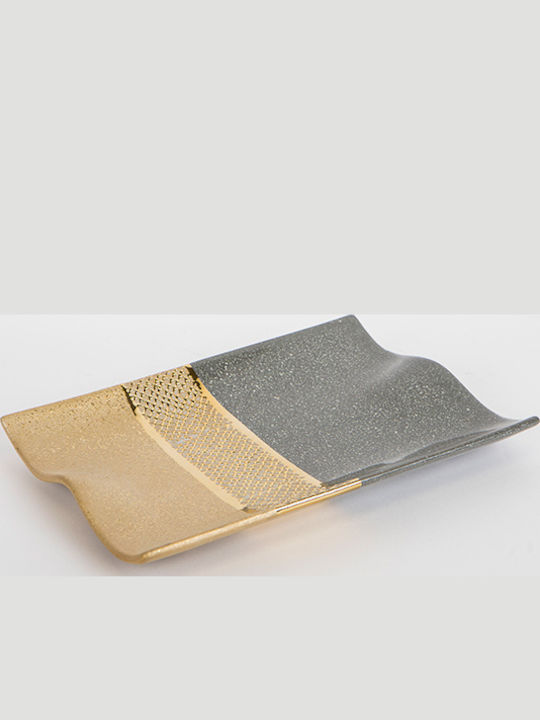 Dekorative Platte Keramik Gray 1Stück 32.5x24x4cm