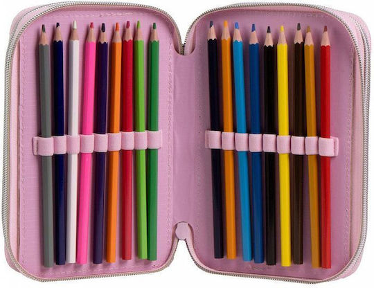 Cerda Federmäppchen mit 3 Fächern Rosa