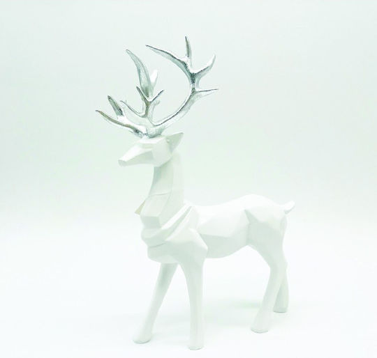 Aca Weihnachtliche Kunststoff Figur Hirsche Weiß Höhe 30cm
