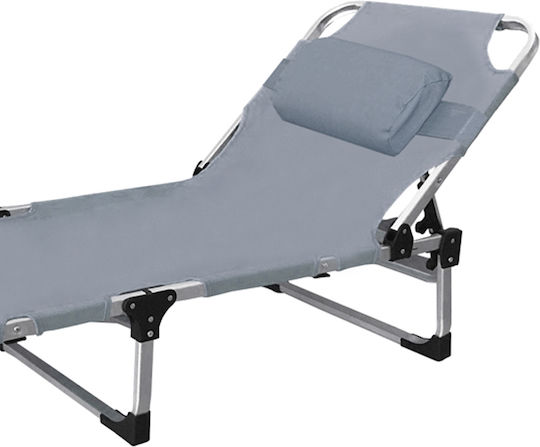 Campus Foldable Aluminum Beach Sunbed Gray 190x58x30cm
