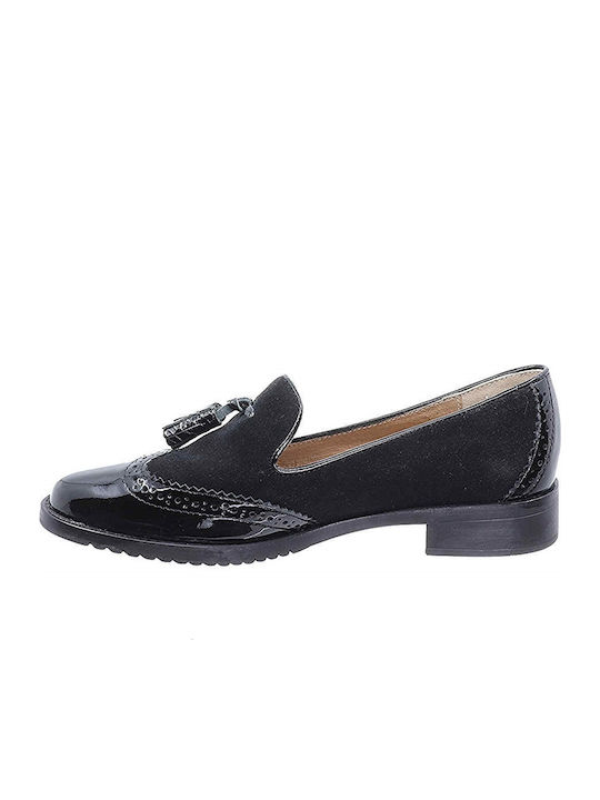 Δερμάτινα Γυναικεία Loafers σε Μαύρο Χρώμα