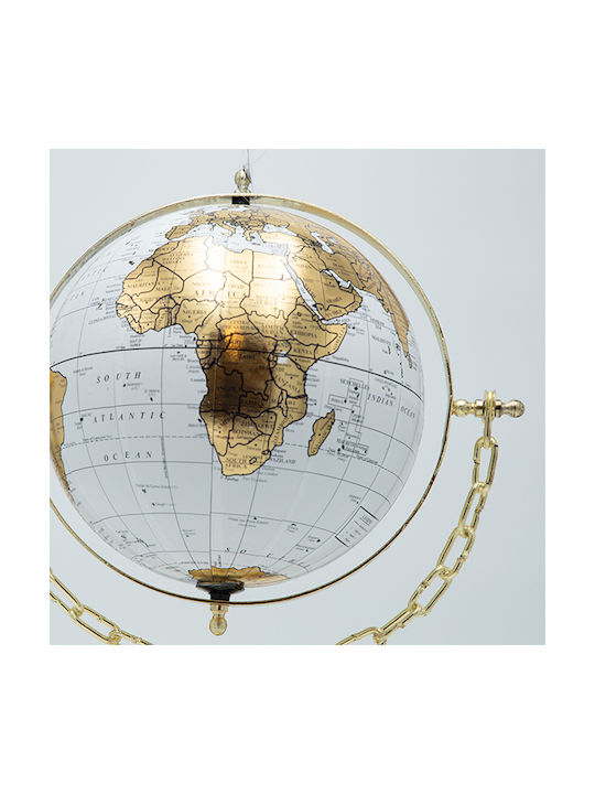 Erde Globus mit Durchmesser 20.3cm. Gold