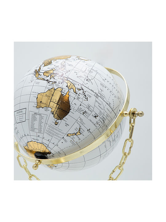 Erde Globus mit Durchmesser 20.3cm. Gold