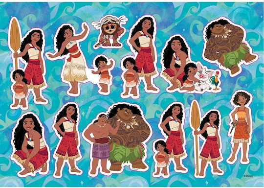 Zeichenblock 23x33cm 40 Blatt Aufkleber Vaiana 2 Designs