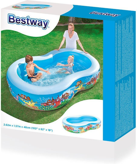 Bestway Children's Swimming Pool PVC 544L Inflatable 262x157x46cm Blue Bottom