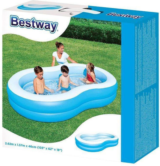 Bestway Children's Swimming Pool 544lt Inflatable 262x157x46cm Light Blue