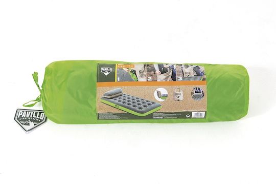 Bestway Inflatable Sleeping Mattress Single with Built-in Pump Roll & Relax 188x99x22εκ. Green