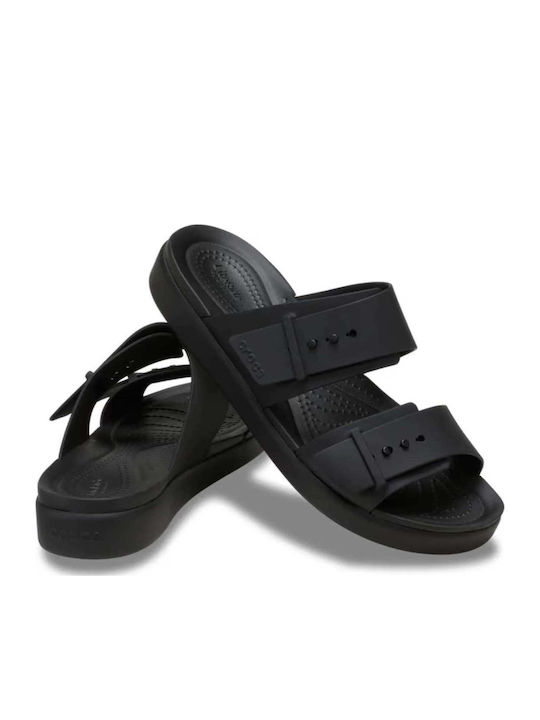 Brooklyn Buckle Low Σαγιονάρες σε στυλ Πέδιλα με Πλατφόρμα σε Μαύρο Χρώμα