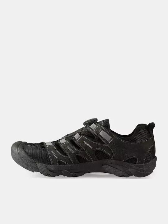 Leder Herrensandalen in Schwarz Farbe