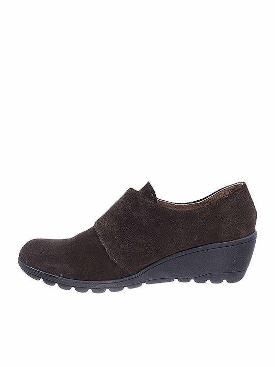 Flex Γυναικεία Slip-On Δερμάτινα Καφέ