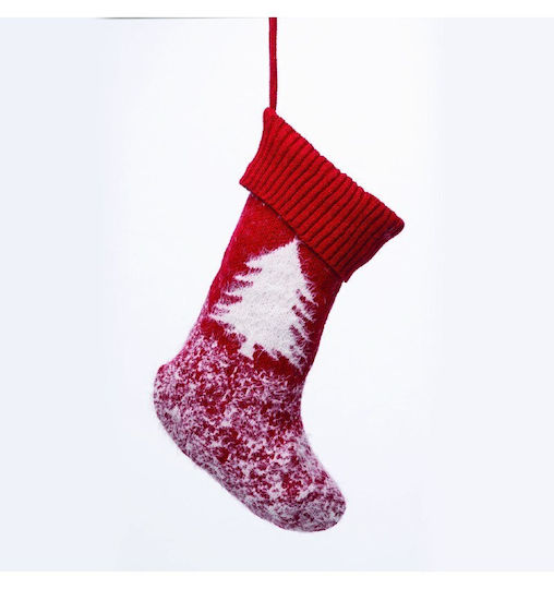 Weihnachtliche Dekorative Socke L46xB20xH20cm. Rot