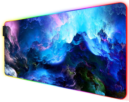 Wave Pattern Gaming Mouse Pad XXL (800mm) με RGB Φωτισμό μέσω USB ED314