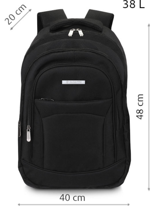 Zagatto Tasche Rucksack für Laptop 17.3" in Schwarz Farbe ZG700