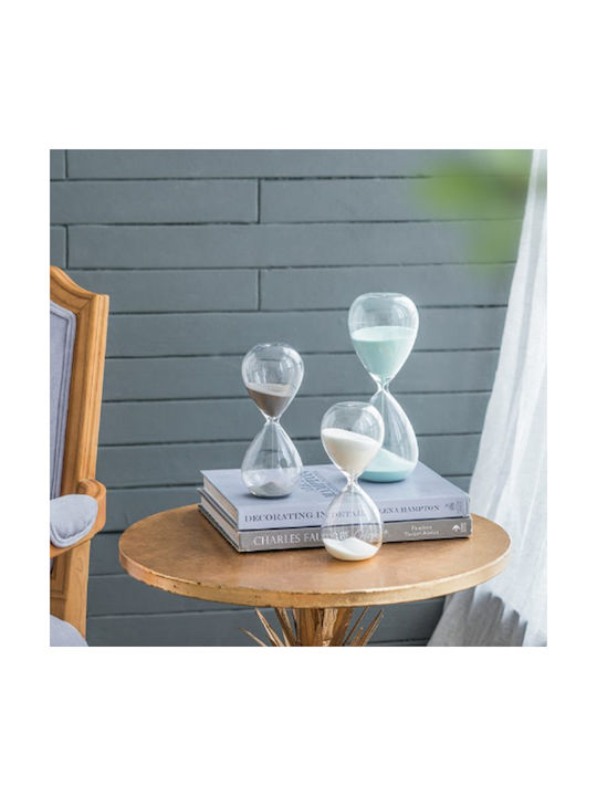 Artekko Decorative Hourglass In Light Blue Color 9x9x25.5cm. Office Hourglass Decoration from Glass 9x9x25.5cm in Light Blue color