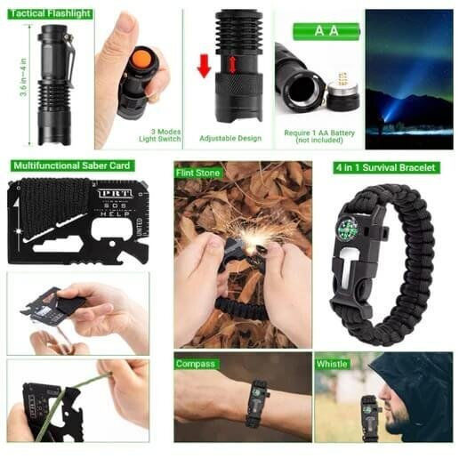 Factory Survival Backpack with Whistle and Sparkler