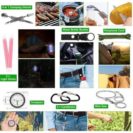 Factory Survival Backpack with Whistle and Sparkler