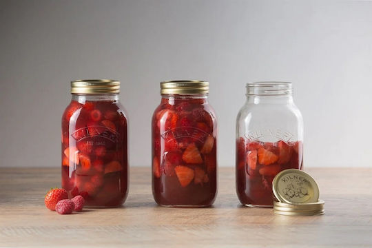 KIlner Ваза за Обща Употреба с Капак Стъклена Прозрачна 1000ml