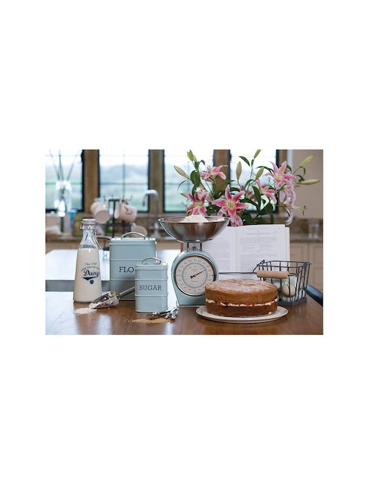 Kitchen Craft Living Nostalgia Βάζο για Ζάχαρη με Αεροστεγές Καπάκι Μεταλλικό Μπλε 11x11x11cm