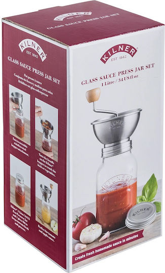 KIlner Σετ 4τμχ Βάζα Γενικής Χρήσης με Καπάκι Γυάλινο Διάφανο 1000ml
