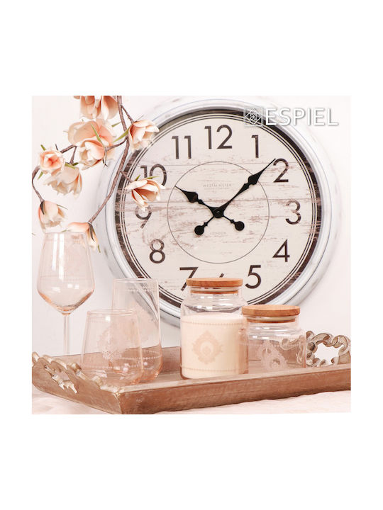 Espiel Helen Set of 4pcs Jars General Use with Lid Glass Orange 890ml