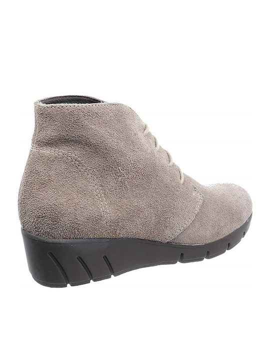 Leder Stiefeletten Damen Schwarz