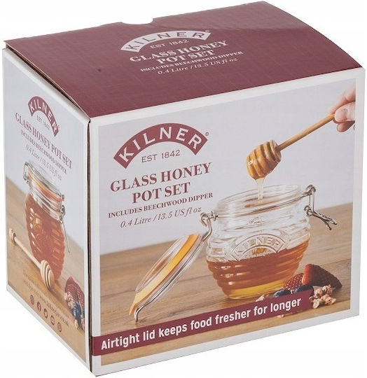 KIlner Βάζο Γενικής Χρήσης με Καπάκι Ξύλινο Γκρι 400ml