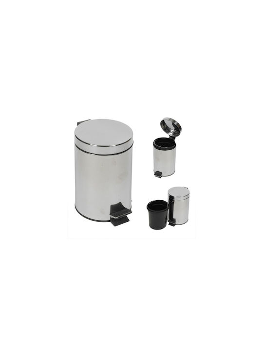 Viosarp Coș de Gunoi Metal cu Pedală Argintiu 20lt 1buc