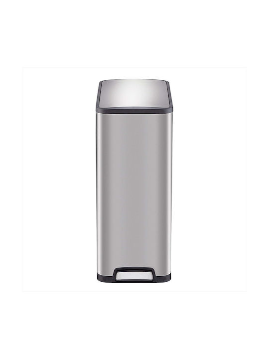 Eko Coș Eco Slim De Gunoi Din Oțel Inoxidabil Cu Pedală Argintiu Mat 45lt