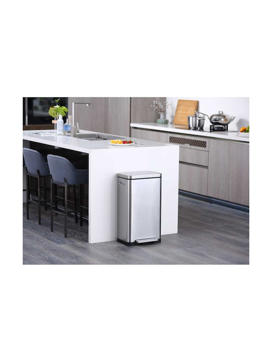 Eko Coș De Gunoi X-Cube VB 936840 De Reciclare Din Oțel Inoxidabil Cu Pedală Alb 40lt