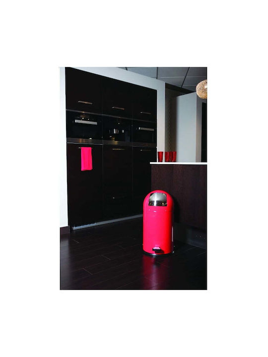 Eko Kick Can VB 964800 Κάδος Απορριμμάτων από Ανοξείδωτο Ατσάλι με Πεντάλ Κόκκινος 33lt