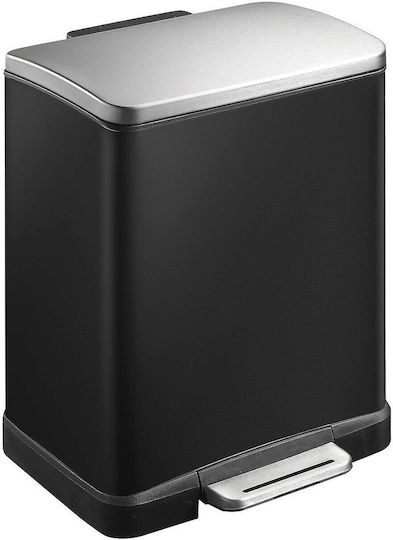 Eko E-Cube VB 926812 Кошче Отпадъци от Неръждаема стомана с Педал Черен 12лт 1бр