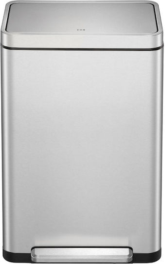 Eko Waste Bin X-Cube VB 936845 for Waste from Inox Steel with Pedal Silver Matte 45lt