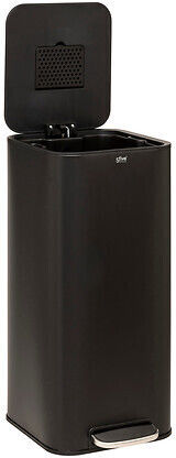 Atmosphera Plastic Waste Bin with Pedal Black 30L