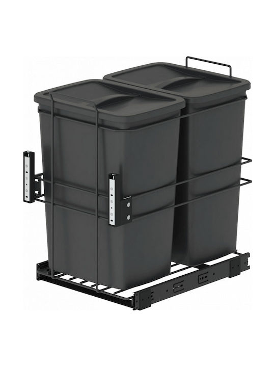 Starax Coș De Gunoi Pentru Dulap Plastic Gri 36x55x52.5cm