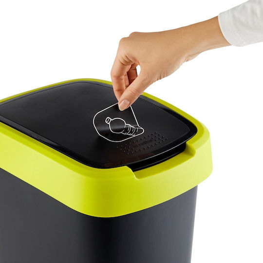 Abfalleimer Swing Rotho Twist 50l Schwarz-Limette