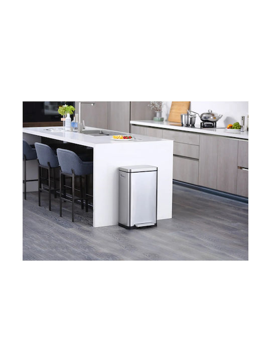 Eko X-cube Kitchen Кошче Отпадъци от Неръждаема стомана с Педал Сив 30лт 1бр