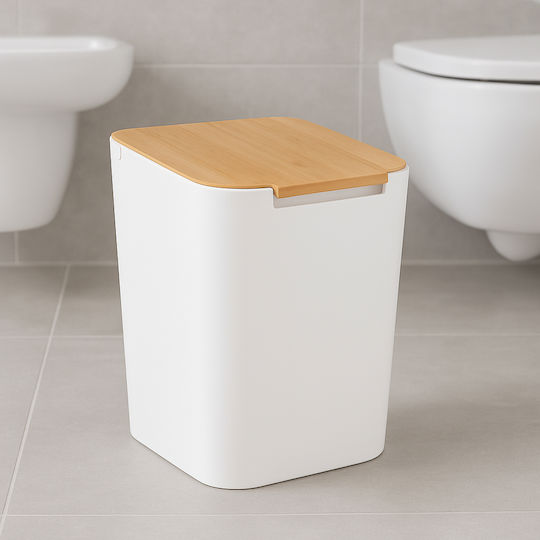 5Five Waste Bin Waste Plastic White 5lt 1pcs