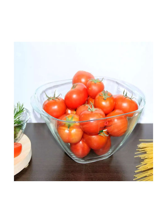 Borgonovo Serving Bowl Round Glass Transparent with Diameter 24cm