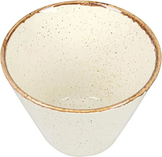 Porland Dip Serving Bowl Round made of Porcelain Beige with Diameter 9cm