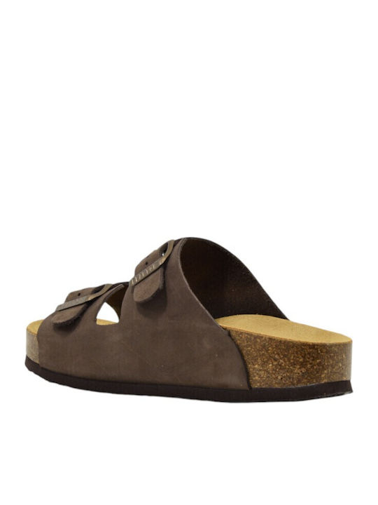 Cp Beta Leder Flache Sandalen für Damen Braun