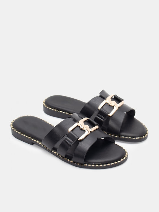Flache Sandalen für Damen in Schwarz Farbe