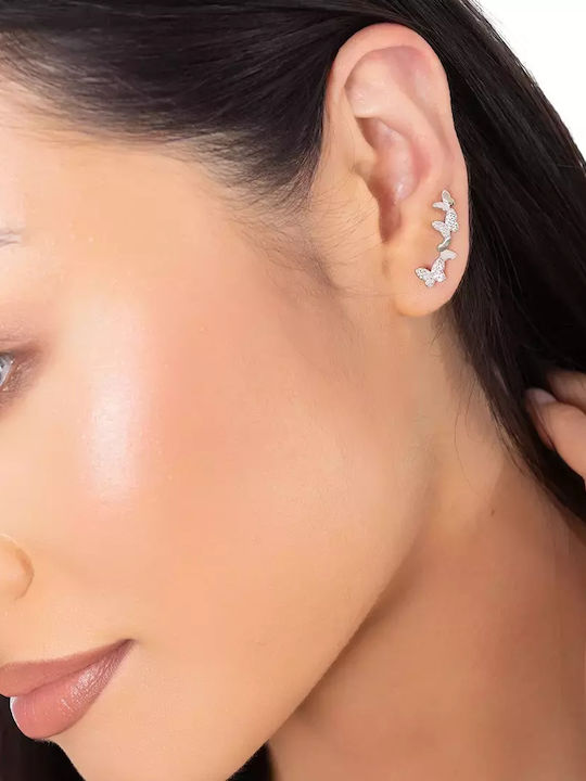 Oxzen Σκουλαρίκια Ear Climbers από Ασήμι