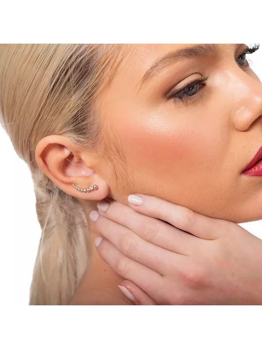 Oxzen Σκουλαρίκια Ear Climbers από Ασήμι