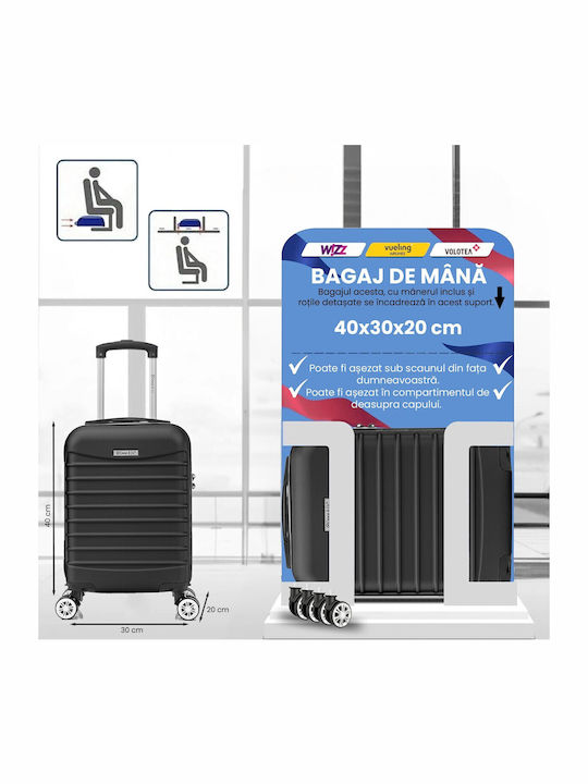 Quasar Line Reisekoffer Hartschalen Black Maximalhöhe 55cm mit 4 Räder Set 2Stück