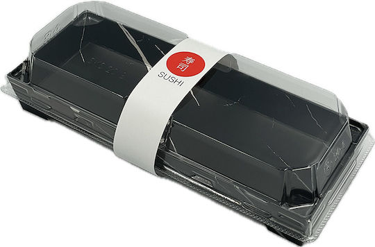 Sushi Premium Black Container Lid No8 20.5x7.8x2.8cm 50pcs