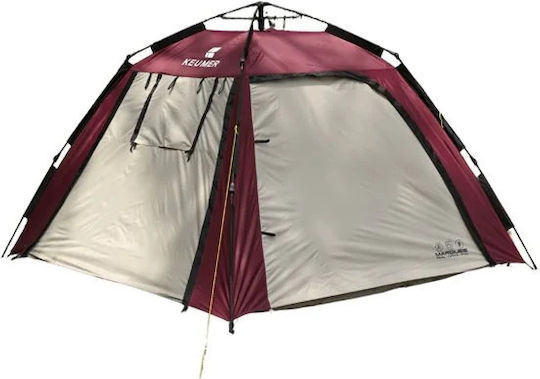 Keumer Αυτόματη Σκηνή Camping Κόκκινη για 3 Άτομα